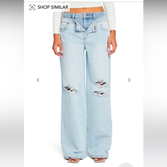 SER.O.YA Saphira Double Waistband Wide Leg Jeans in Skylight NWT - Picture 3 of 16